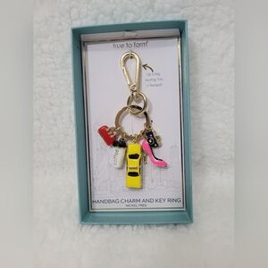 True to Form Yellow and Pink Key Ring Charm